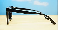 Shiny black TR90 blue blocker glasses with matching frame and temples