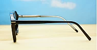 Black aviator computer glasses with gold bridge and temple detailing