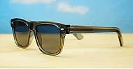 Spike Grey translucent sunglasses with dark grey lenses gold pip detail and inner core wire temples