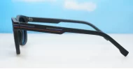 Matte black men's polarised sunglasses with colour stripe arms — Stride by iPOP
