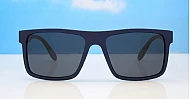 Mariner flat top polarised sunglasses textured temples metal detailing super dark lenses