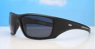  iPOP Blunt matte black wrap polarised sunnies with super dark non-mirror lenses