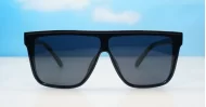  iPOP Jordan SD flat top polarised sunnies in shiny black with super dark lenses