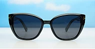 iPOP Juno large polarised cat eye sunglasses for women with gold inlay detail