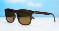 Vex wayfarer polarised sunglasses polycarbonate frames metal temple detailing