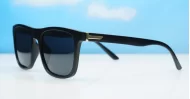 Vex wayfarer polarised sunglasses polycarbonate frames metal temple detailing