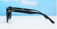 Vex wayfarer polarised sunglasses polycarbonate frames metal temple detailing