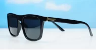 Vex wayfarer polarised sunglasses polycarbonate frames metal temple detailing