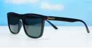 Vex wayfarer polarised sunglasses polycarbonate frames metal temple detailing