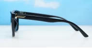 Vex wayfarer polarised sunglasses polycarbonate frames metal temple detailing