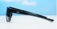 Polycarbonate wrap-around polarised sunglasses in slim fit profile