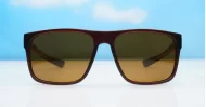 Polycarbonate wrap-around polarised sunglasses in slim fit profile
