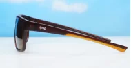 Polycarbonate wrap-around polarised sunglasses in slim fit profile