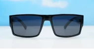 iPOP Maverick men's flat top polarised sunglasses with stripe temple detail