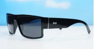 iPOP Maverick men's flat top polarised sunglasses with stripe temple detail