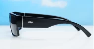 iPOP Maverick men's flat top polarised sunglasses with stripe temple detail