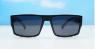 iPOP Maverick men's flat top polarised sunglasses with stripe temple detail