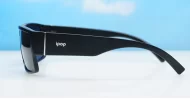 iPOP Maverick men's flat top polarised sunglasses with stripe temple detail