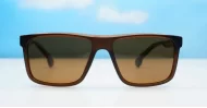 Ridge polarised sunglasses polycarbonate frames metal temple detailing