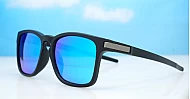 iPOP Nitro matte black square polarised sunnies with red mirror, blue mirror or dark grey lenses