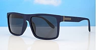 Mariner flat top polarised sunglasses textured temples metal detailing super dark lenses