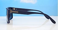 Mariner flat top polarised sunglasses textured temples metal detailing super dark lenses