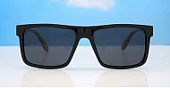 Mariner flat top polarised sunglasses textured temples metal detailing super dark lenses