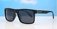Mariner flat top polarised sunglasses textured temples metal detailing super dark lenses