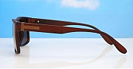 Mariner flat top polarised sunglasses textured temples metal detailing super dark lenses