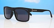Mariner flat top polarised sunglasses textured temples metal detailing super dark lenses
