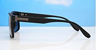 Mariner flat top polarised sunglasses textured temples metal detailing super dark lenses