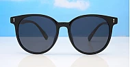 iPOP Vesper large round polarised sunnies in [colour] with gold detail and super dark lenses