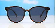 iPOP Vesper large round polarised sunnies in [colour] with gold detail and super dark lenses