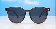 iPOP Vesper large round polarised sunnies in [colour] with gold detail and super dark lenses