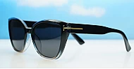 iPOP Juno large polarised cat eye sunglasses for women with gold inlay detail