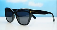 iPOP Juno large polarised cat eye sunglasses for women with gold inlay detail