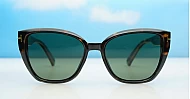 iPOP Juno large polarised cat eye sunglasses for women with gold inlay detail