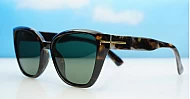 iPOP Juno large polarised cat eye sunglasses for women with gold inlay detail