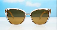 iPOP Juno large polarised cat eye sunglasses for women with gold inlay detail