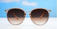 The Ruby oversized round UV400 sunglasses with gold metal temples and gradient lenses