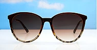 The Ruby oversized round UV400 sunglasses with gold metal temples and gradient lenses