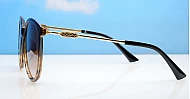The Ruby oversized round UV400 sunglasses with gold metal temples and gradient lenses