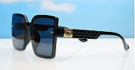 The Romy large square UV400 sunglasses with textured temples and gold detailing