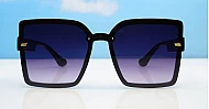 The Romy large square UV400 sunglasses with textured temples and gold detailing
