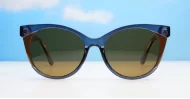Gloria Brown cat-eye polarised sunglasses with dark brown lenses and inner core wire temples