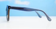 Gloria Brown cat-eye polarised sunglasses with dark brown lenses and inner core wire temples