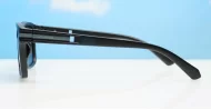Outlaw matte black polarised sunglasses with superdark lenses grey stripe temples and inner core wire