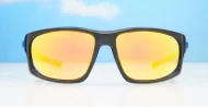  Ironcrest matte black wrap polarised sunglasses coloured mirror lenses mens sport