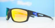  Ironcrest matte black wrap polarised sunglasses coloured mirror lenses mens sport