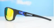  Ironcrest matte black wrap polarised sunglasses coloured mirror lenses mens sport